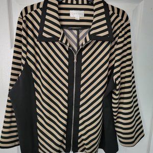 Vintage Erin‎ London zippered jacket with chevron strip design XXL